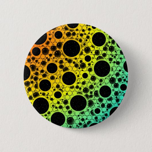 Badge Rond 5 Cm Zones de bulles spatiales - Chauffage ROYCB (Devant)