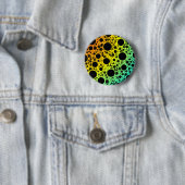 Badge Rond 5 Cm Zones de bulles spatiales - Chauffage ROYCB (En situation)