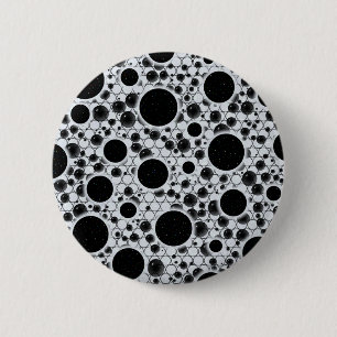 Badge Rond 5 Cm Zones de bulles spatiales - Parties scintillant bl