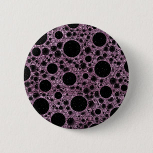 Badge Rond 5 Cm Zones de bulles spatiales - Parties scintillant ro