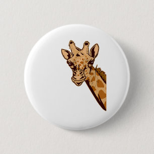 Badge Rond 5 Cm Zoo Giraffe Animal - African Savanna Zookeeper Saf