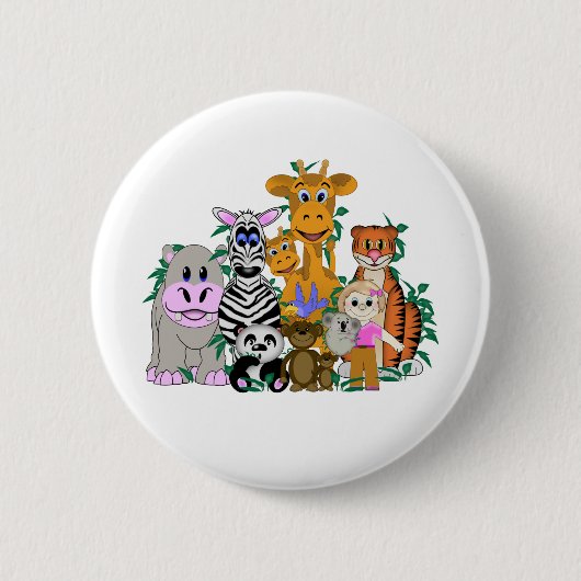 Badge Rond 5 Cm ZOO Girl (Devant)