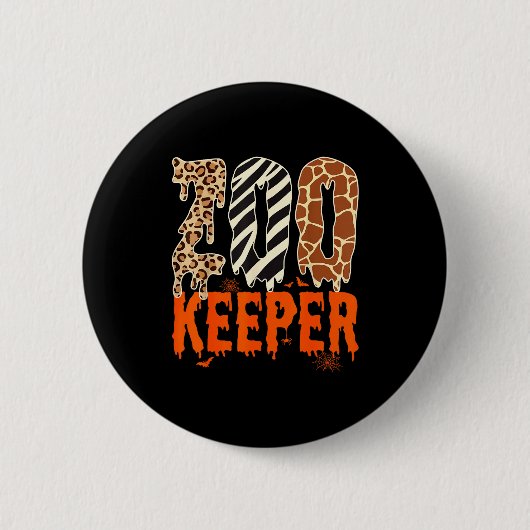 Badge Rond 5 Cm Zookeeper Funny Halloween Costume Zoo Keeper Anima (Devant)