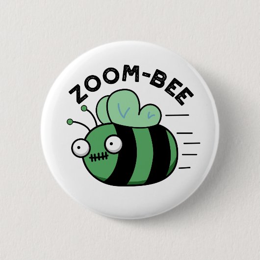 Badge Rond 5 Cm Zoom-bee Drôle Halloween Zombie Bee Pun (Devant)