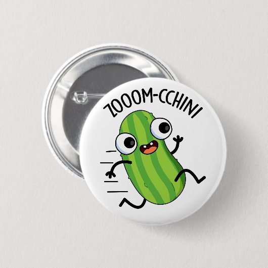 Badge Rond 5 Cm Zoom-cchini Funny Zucchini Pun (Devant & derrière)
