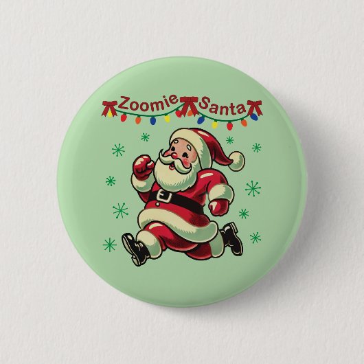 Badge Rond 5 Cm Zoomie Santa Christmas (Devant)