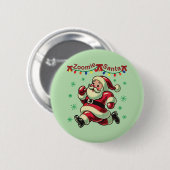 Badge Rond 5 Cm Zoomie Santa Christmas (Devant & derrière)