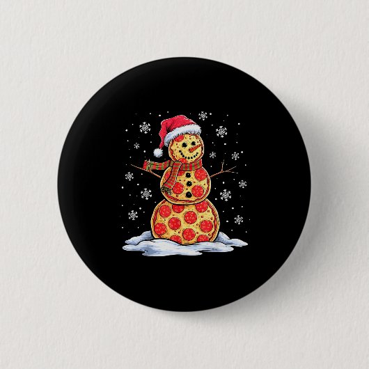 Badge Rond 5 Cm Zza Snowman - Santa Hat - Christmas Zza Party - Fu (Devant)