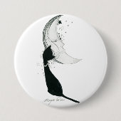 BADGE ROND 7,6 CM 月と黒猫 (Devant)