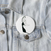 BADGE ROND 7,6 CM 月と黒猫 (En situation)