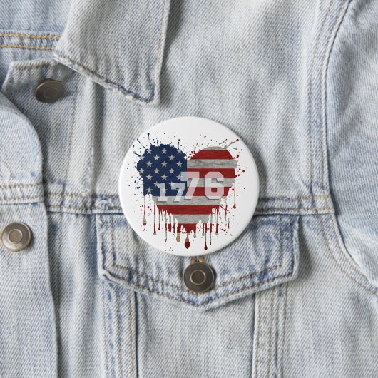 Badge Rond 7,6 Cm 1776 American Flag (En situation)