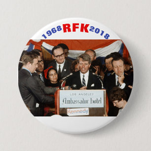 BADGE ROND 7,6 CM 1968 RFK 2018