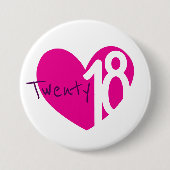 Badge Rond 7,6 Cm 2018 nouvel an amour 2018 bouton/badge (Devant)