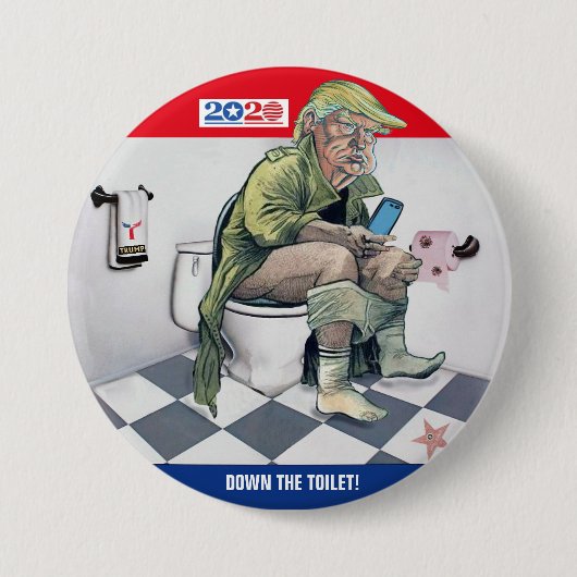Badge Rond 7,6 Cm 2020 A bas les toilettes (Devant)