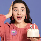 Badge Rond 7,6 Cm 21 Aujourd'hui insigne épingle 21e anniversaire fê