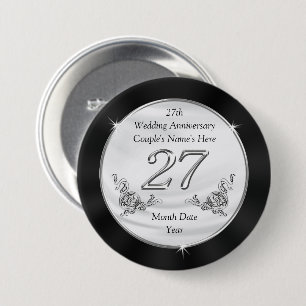 Badge Rond 7,6 Cm 27èmes faveurs personnalisées d'anniversaire,