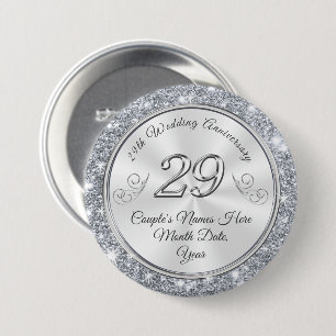 Badge Rond 7,6 Cm 29èmes goupilles personnalisées d'anniversaire d