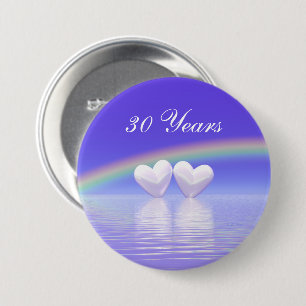 Badge Rond 7,6 Cm 30e anniversaire Pearl Hearts