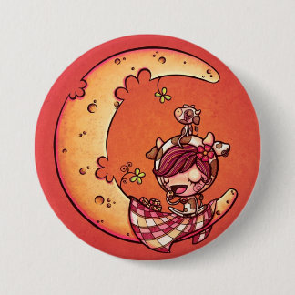 Badge Rond 7,6 Cm 3" bouton de lune de fromage