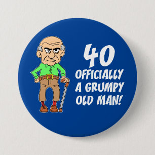 Badge Rond 7,6 Cm 40 Bouton Officiellement Du Vieux Homme Grumeux
