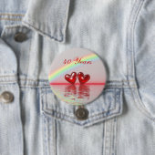Badge Rond 7,6 Cm 40e Anniversary Ruby Hearts (En situation)