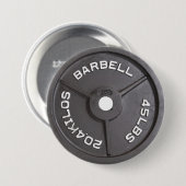 Badge Rond 7,6 Cm 45lb plat - haltère (Devant & derrière)