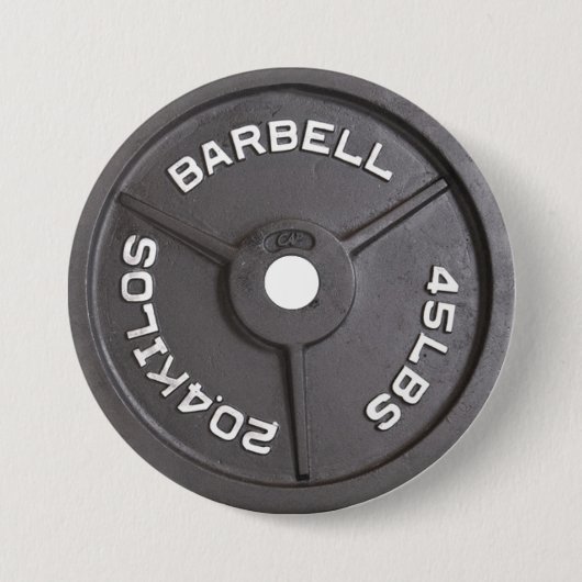 Badge Rond 7,6 Cm 45lb plat - haltère (Devant)