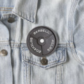 Badge Rond 7,6 Cm 45lb plat - haltère (En situation)