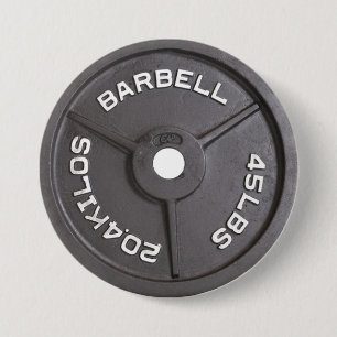 Badge Rond 7,6 Cm 45lb plat - haltère