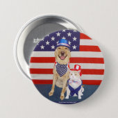 Badge Rond 7,6 Cm 4 juillet heureux ! ! (Devant & derrière)