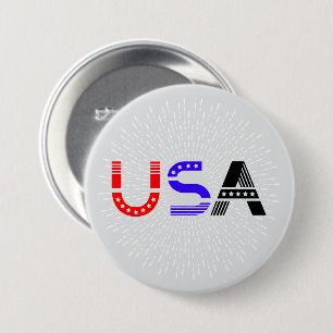 BADGE ROND 7,6 CM 4 JUILLET USA