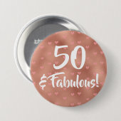 Badge Rond 7,6 Cm 50 et Fabuleux anniversaire (Devant & derrière)
