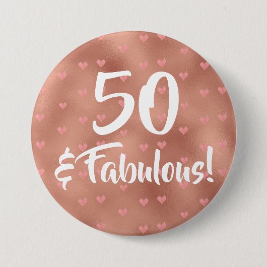 Badge Rond 7,6 Cm 50 et Fabuleux anniversaire (Devant)