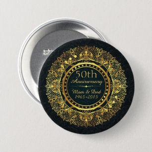Badge Rond 7,6 Cm 50e anniversaire de Mariage de luxe classique