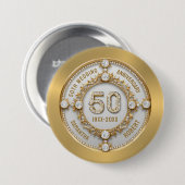 Badge Rond 7,6 Cm 50e anniversaire du mariage (Devant & derrière)