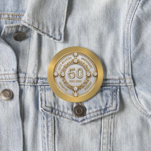 Badge Rond 7,6 Cm 50e anniversaire du mariage (En situation)
