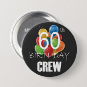 Badge Rond 7,6 Cm 60e Anniversaire Équipage 60 Groupe d'équipage (Devant & derrière)