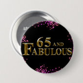 Badge Rond 7,6 Cm 65e anniversaire  (Devant & derrière)