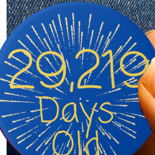 Badge Rond 7,6 Cm 80e anniversaire insigne épingle 80 ans 80 ans