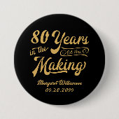 Badge Rond 7,6 Cm 80e anniversaire ou toute année rétro en devenir (Devant)