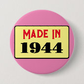 Badge Rond 7,6 Cm 80e fête d'anniversaire né 1944 80 pin (Devant)