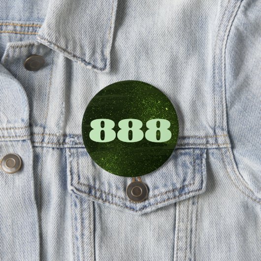 Badge Rond 7,6 Cm 888 Numéro de Parties scintillant verte Manifestat (En situation)