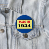 Badge Rond 7,6 Cm 90e fête d'anniversaire né 1934 90 pin (En situation)