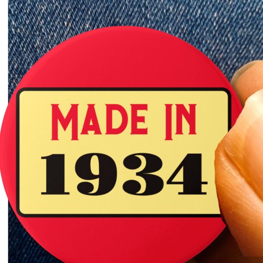 Badge Rond 7,6 Cm 90e fête d'anniversaire né 1934 90 pin