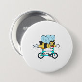 Badge Rond 7,6 Cm Abeille à vélo (Devant & derrière)