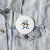 Badge Rond 7,6 Cm Abeille à vélo (En situation)