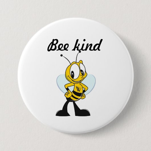 Badge Rond 7,6 Cm Abeille porte - clé (Devant)