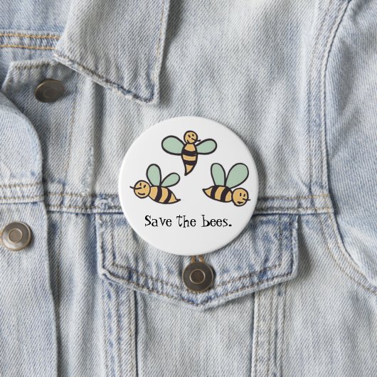 Badge Rond 7,6 Cm Abeilles (En situation)