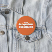 Badge Rond 7,6 Cm Abernathy pour Texas Button, Orange (En situation)