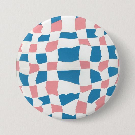 Badge Rond 7,6 Cm Abstrait bleu et rose (Devant)